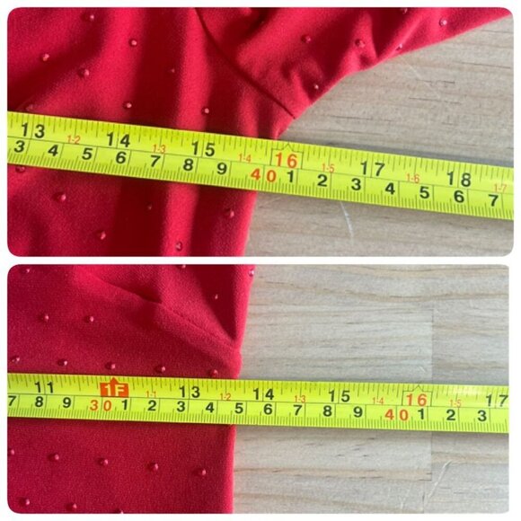 Michael Kors Women Studded Long-Sleeve Bodycon Dress XS Crimson Red - Picture 9 of 11